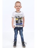 Tricou alb baieti cu imprimeu NDZ4479 - Magazin online - Boutique